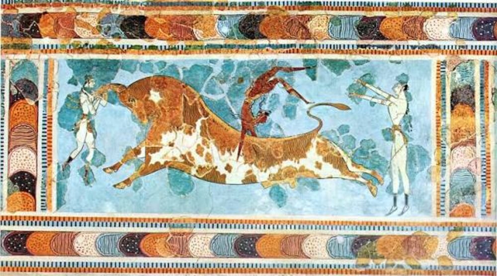 Toreador Fresco, Knossos, Bronze Age Crete, c. 1500 BCE