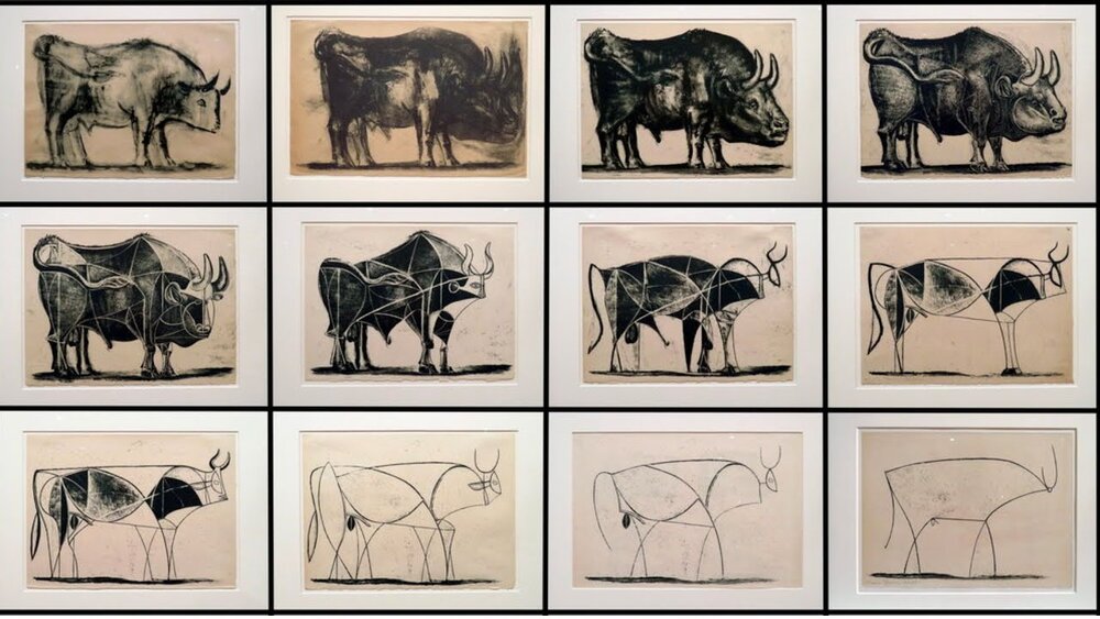 Pablo Picasso, the eleven-plate Bull lithograph series, 1945–46