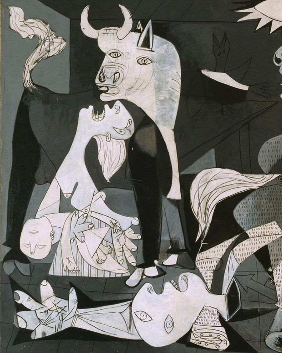Pablo Picasso, bull detail from Guernica, 1937
